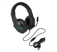 Hamwesh Cuffie da Gioco, Driver da 40 Mm Microfono con Cancellazione del Rumore Cuffie da Gioco per PC, da USB con Luce LED per PC Portatile (OY733USB)