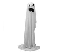 Hamwesh Decorazione Fantasma in Tessuto Bianco, Tessuto Fantasma Illuminato in Altezza Regolabile da 65 Pollici, Decorazione in Illuminato Bianco con Funzionamento a Batteria per la Festa di