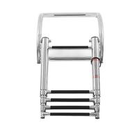 Hamwesh della Barca, Pieghevole in Acciaio Inossidabile a 4 Gradini con Gradini Anti -slittamento per Piscina per lo Yacht del Bacino, Marina Telescopicata con Manico Ad