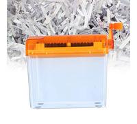 Hamwesh Distruggidocumenti per la Casa, Mini Distruggidocumenti a Manovella da 1 Litro con Striscia in Silicone ABS con Contenitore per la Polvere Trasparente per Ufficio, Casa, Scuola (ORANGE)
