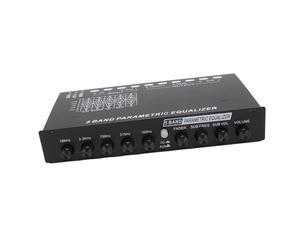 Hamwesh Equalizzatore Grafico Audio per Auto, Equalizzatore a 5 Bande 12V, Amplificatore per Auto con Ingresso CD AUX, Uscita Sub Anteriore Posteriore e Controllo della Frequenza del Subwoofer, per