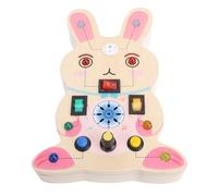 Hamwesh Giocattolo da Tavolo Sensoriale con Interruttore in Legno, Gioco da Tavolo Educativo per L'apprendimento Precoce con Simulazione di Modelli Animali, per Bambini Sopra i 3 Anni a (coniglietto)