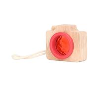 Hamwesh Giocattolo per la Telecamera in Legno per Bambini, Lente per Prisma a Bee Eye con la Visione del Caleidoscopio per il Gioco Finto (rosso)