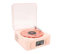 Hamwesh Giradischi, Altoparlante Bluetooth con Design Vintage Giradischi Portatile Suono Stereo Luce Notturna Visualizzazione 'ora Illuminazione delle Onde 'oceano per Camera da Letto Soggiorno