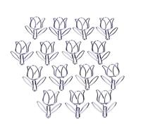 Hamwesh Graffette Metalliche Viola, 50 Pezzi Graffette Decorative | Graffette a forma di tulipano, materiale in ferro resistente, per l\'organizzazione della scrivania e l\'uso in ufficio
