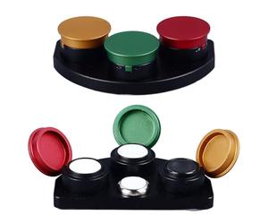 Hamwesh Guarda Oiler Dish, 3 Piatti a Forma di Ventola in Metallo Ceramica Orologio per Olio di Olio Strumento di Immersione Riutilizzabile Resistente Resistente Kit Oleri di Oro