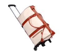 Hamwesh Hamwesh Borsone con Ruote, Trolley Telescopico Rimovibile da 40 Litri, Borsa da Viaggio con Manico in Pelle Ruote Silenziose per Uomini Donne Viaggi Palestra Alimentari in Movimento (Marrone