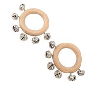 Hamwesh Hand Jingle Bells, Handen Handle Bell Round 8cm Diametro con Campane Metalliche per Festa di Natale Classe di Musica KTV Gathering