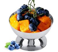 Hamwesh Impressionante Coppa per Gelato Alta in Acciaio Inossidabile, Ciotola da Dessert e Antiruggine per Insalata di Sorbetto con Crema Pasticcera per la Raccolta di Feste (corto)