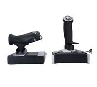 Hamwesh Joystick per Simulatore di Volo, Controllo a Doppia Levetta, Feedback Vibrazione, 4 Assi, 8 Vie POV, 16 Tasti Programmabili, Alta compatibilità, Stick di Volo, Controller di USB con Ventosa