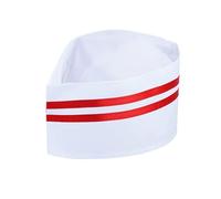 Hamwesh Kit Costume da Cameriere, 4 Set Grembiule a Righe Bianche Rosse Cappello da Cuoco Set Papillon, Uniforme da Circo Carnevale con Accessori Regolabili per Adulti Unisex Serata di Cinema