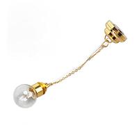Hamwesh Lampada da Soffitto per Casa delle Bambole, Lampada in Miniatura Dorata in Scala 1:12 Alimentata a Batteria, da Soffitto in Miniatura per Casa delle Bambole con Elettronica a LED in Vetro