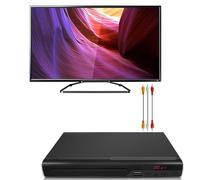 Hamwesh Lettore DVD per Tutte le Regioni, Compatto HD 1080P con Uscita AV, Display LED, USB, Supporta il Formato PAL NTSC per Home Theater, Viaggi, TV (Spina europea)