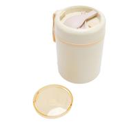 Hamwesh Lunch Box Elettrico, Lunch Box Riscaldato in Acciaio Inossidabile da 600 Ml 20 W, con Cucchiaio, per Viaggi in Ufficio a Casa, Alimentazione USB, Temperatura Costante 60 °C, Cottura (Beige)