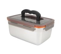 Hamwesh Lunch Box in Acciaio Inossidabile, Contenitori per Alimenti in Acciaio Inossidabile 304 a Tenuta Stagna Impilabili Ermetici di Forma Quadrata, Contenitore per Alimenti in Metallo con (3500 ml)