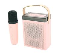 Hamwesh Macchina Karaoke, Mini Microfono con Altoparlante BT per Bambini Adulti, 360 Luci del Suono Surround 5 Effetti Sonori da 1800 MAh Batteria (PINK)