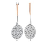 Hamwesh Macchina per Biscotti Alle Noci, Macchina per Oreshki di Forma Ovale in Lega di Alluminio Antiaderente, Pressa per Biscotti con Manico in Legno per Alle Noci, Pasticcini e Incontri Sociali