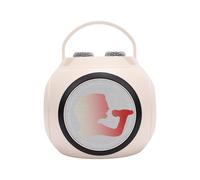 Hamwesh Macchina per Karaoke, Doppio Microfono Wireless Altoparlante per Karaoke Bluetooth, Macchina per Portatile con Luci RGB per Feste in Casa, Campeggio all'aperto (WHITE)