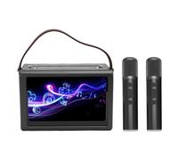 Hamwesh Macchina per Karaoke Portatile con WiFi e Bluetooth 5.4, 2 Microfoni Wireless e Display per Testi, di Canto Professionale per Feste a Casa all'aperto, Schermo da 8 Pollici, Batteria da 9000
