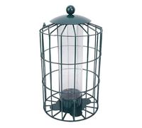 Hamwesh Mangiatoia per Uccelli a Prova di Scoiattolo, Ferro Resistente con Tubo Trasparente per Uccelli Selvatici da Appendere all'aperto