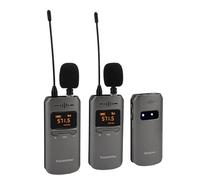 Hamwesh Microfonico Lavalier Wireless UHF, Microfono da Bavero con Cancellazione del Rumore con Batteria da 800 MAh e Segnale Stabile, Microfono Wireless a Clamp/Holder con Supporto per Fotocamera a