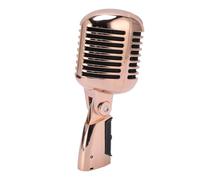 Hamwesh Microfono Dinamico, Pickup Cardioide Corpo in Lega di Zinco retrò Vintage, Microfono Vintage, XLR con Cavo XLR Adattatore per Supporto Universale per Spettacoli Dal in Studio (oro rosa)