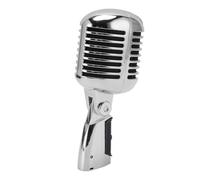 Hamwesh Microfono Dinamico, Pickup Cardioide Corpo in Lega di Zinco retrò Vintage, Microfono Vintage, XLR con Cavo XLR Adattatore per Supporto Universale per Spettacoli Dal in Studio (SILVER)