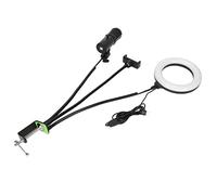 Hamwesh Microfono USB, OneKey Mute, Luce di Riempimento RGB, Microfono a Condensatore Cardioide Plug and Play, Podcast con Frequenza di Campionamento Elevata e Suono da Studio per PC da Gioco in