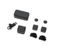 Hamwesh Microfono Wireless, Microfono Cordless a Doppio Microfonico Wireless con Portata di Trasmissione di 50 M Attacco Magnetico per Vlogging Intervista Podcast Audio 32kHz 24 Bit
