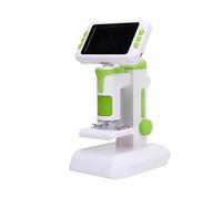 Hamwesh Microscopio Digitale Portatile 100X-1600X, Schermo HD 4 Pollici | Microscopio portatile per bambini, 6 luci LED, kit di scienze educative con vetrini preparati