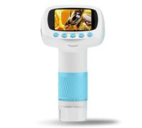 Hamwesh Microscopio per Bambini, Ingrandimento 50-1000X Schermo IPS da 2 Pollici Microscopio Portatile Digitale con Ampio Spazio di Archiviazione Connessione USB per l'educazione Scientifica