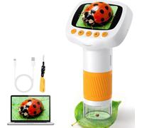 Hamwesh Microscopio Tascabile per Bambini, Microscopio Portatile 1000X, Kit di Scienze Educative Giocattoli per età 3 4 5 6 7 8 9 10 11 12 Anni Ragazzi Ragazze Bambini Studenti