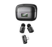 Hamwesh Mini Microfono Lavalier Wireless, Microfono da Bavero con Riduzione del Rumore AI, Vocale con Custodia di Ricarica di Tipo C, per la Registrazione Video Vlog Intervista Podcast (BLACK)