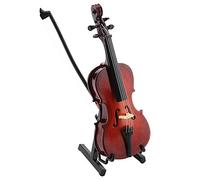 Hamwesh Miniatura di Violoncello in Legno con Supporto, Modello | Ornamento modello strumento musicale, piccolo violoncello da collezione con , decorazione per mensola da scrivania della