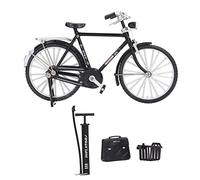 Hamwesh Modellini di Biciclette, Bicicletta in Miniatura in Lega Vintage in Scala 1:10, Modello di Bici retrò con Valigetta Gonfiatore per Esposizione su Scaffale da Collezione (BLACK)