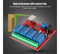 Hamwesh Modulo relè USB 12V con Controllo a 4, Chip Ad Alte Prestazioni, PCB di Grado Militare, Adatto per Progetti Fai-da-te