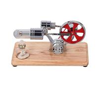 Hamwesh Motore Stirling, 4 Cuscinetti Antiscivolo Funzionamento a Basso Rumore Motore Stirling Ad Aria Calda, Modello Mini con Tubi di Osservazione in Vetro per Progetti Scientifici in Aula per