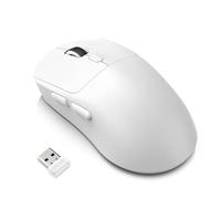 Hamwesh Mouse da gioco wireless, mouse ergonomico con connettività cablata 2.4G BT5.4 a tre modalità, 6 tasti, 6400 DPI per il gaming, accessorio per computer resistente (T30 Bianco)