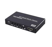 Hamwesh Multiviewer HDMI, Commutatore Continuo 4 in 1 Uscita con Telecomando IR, Supporta 4K 30Hz 1080P 720P, 4 modalità di Visualizzazione per Telecamere di Sicurezza Console
