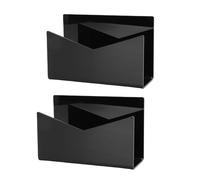 Hamwesh Organizzatore di Posta in Acrilico, Organizer di File Verticale per Spazio di Lavoro Ordinato Dal Design Trasparente, Supporto per Lettere con Portadocumenti da 2 Confezioni per Casa, (BLACK)