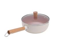 Hamwesh Pentola Antiaderente, Riscaldamento Uniforme Leggera Compatta Multiuso Forno Sicuro Lavabile in Lavastoviglie Resistente Al Calore Piccola Pentola, con Coperchio per Domestica Bollente (22