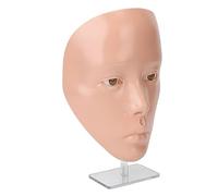 Hamwesh Pratica del Trucco Face Face Silicone Mannequin 5D Reusobile Scheda di Pratica per il Trucco per Occhiali Ciglia l'applicazione per a Faccia Piena con Supporto Stabile per Truccatori