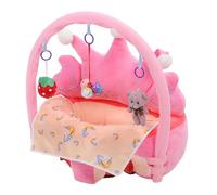 Hamwesh Seggiolino di Supporto per Bambini, Pieghevole in Peluche a Forma di Dal Design Ergonomico con Fondo Antiscivolo, Robusto Seggiolone da Terra Portatile con Giocattoli di attività e Bavaglino