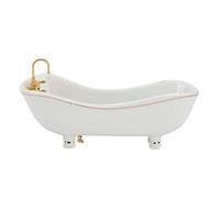 Hamwesh Set da Bagno per la Casa delle Bambole, 1:12 Scala in Miniatura Spazzola per Specchio per la Lavandino della Vasca, Betulla in Metallo in Porcellana, per Decorazione per il Bagno delle Bambole