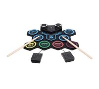 Hamwesh Set di Batteria Elettronica Avvolgibile, Batteria Ricaricabile da 1200 MAh Tipo C, Volume di Ricarica, Controllo della velocità, Registrazione, Riproduzione, Illuminazione a LED Bluetooth,