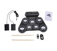 Hamwesh Set di Batteria Elettronica per Bambini, Kit di Batteria Portatile Avvolgibile con 7 Pad con Altoparlante Incorporato, Jack per Cuffie e Pedali per Principianti Dai 5 Ai 9 Anni (Versione in