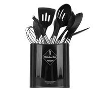 Hamwesh Set di Utensili da in Silicone, Set di Utensili da Antiaderenti in Silicone Alimentare Resistente Al Calore, da in con Portautensili Manico in Acciaio Inossidabile