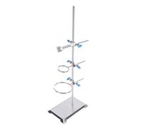 Hamwesh Set Supporto da Laboratorio, Base Stabile in Acciaio Inossidabile Supporto Ad Anello da Laboratorio con Morsetto per Beuta Morsetto per Buretta Morsetti a Croce per Esperimenti di Chimica