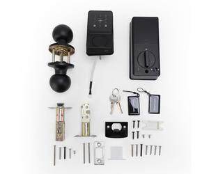 Hamwesh Smart Lock per Porta, Chiave Magnetica con Password per Impronta Digitale APP Accesso Remoto WiFi 8 Lingue, con Chiusura a Gancio in Lega di Alluminio, per Porta in Vetro Senza