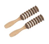 Hamwesh Spazzola per Capelli per Uomo, Pettine in bambù a 9 File Scavato, Design Ergonomico con Setole di di Animali Finti per la Cura Quotidiana dei Capelli